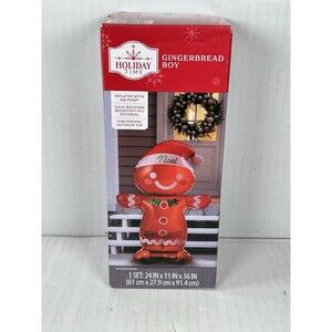 Holiday Time 3 ft Gingerbread Boy Christmas Airblown Yard Inflatable NEW